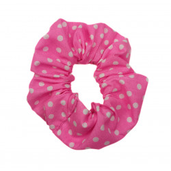 Pink Polka Dot Scrunchie