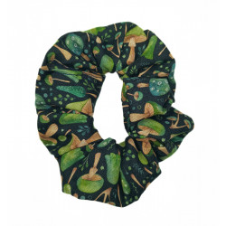 Green Mushroom Scrunchie