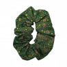 Christmas Green, Gold & Purple Stars Scrunchie