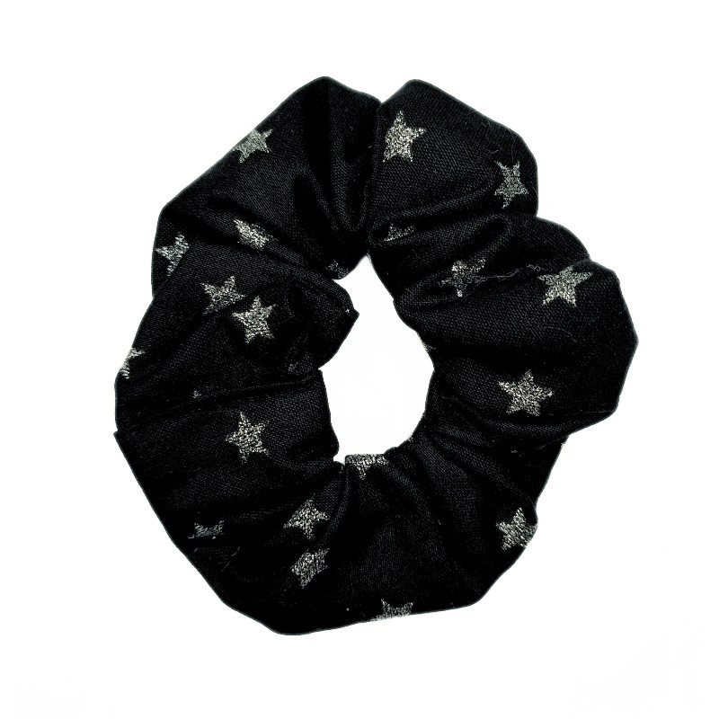 Black & Silver Stars Scrunchie