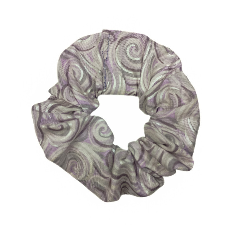 Lilac & Silver Swirl Scrunchie