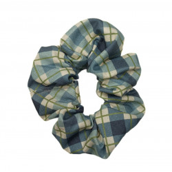 Christmas Highland Blue & Green Check Scrunchie