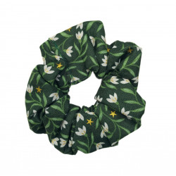 Green Snowdrops Scrunchie