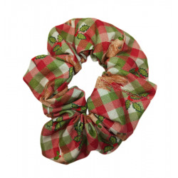 Christmas Highland Cow Check Scrunchie