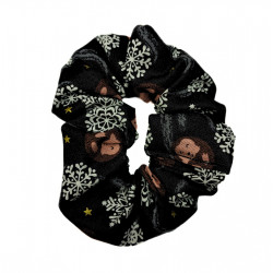 Christmas Hedgehogs & Snowflakes Scrunchie