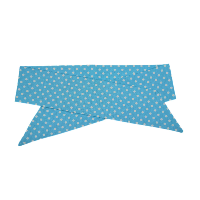 Baby Blue Polka Dot Self Tie Headband