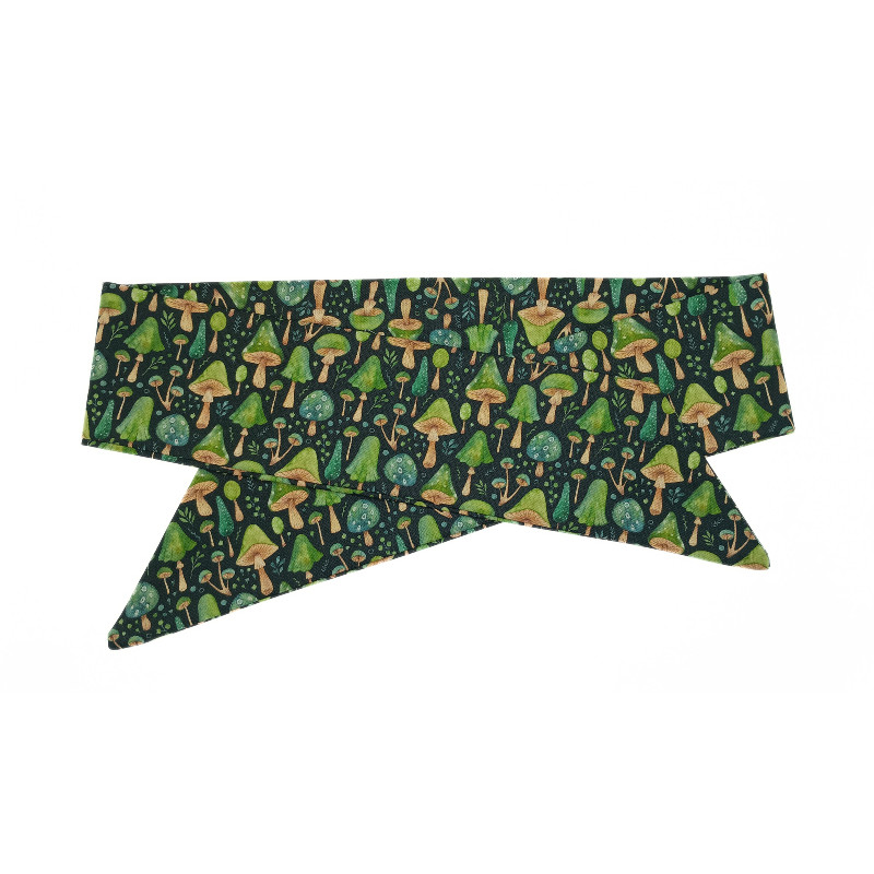 Green Mushroom Self Tie Headband
