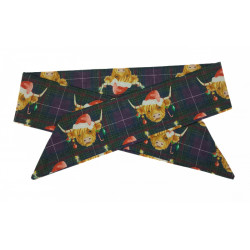 Christmas Highland Cows Self Tie Headband