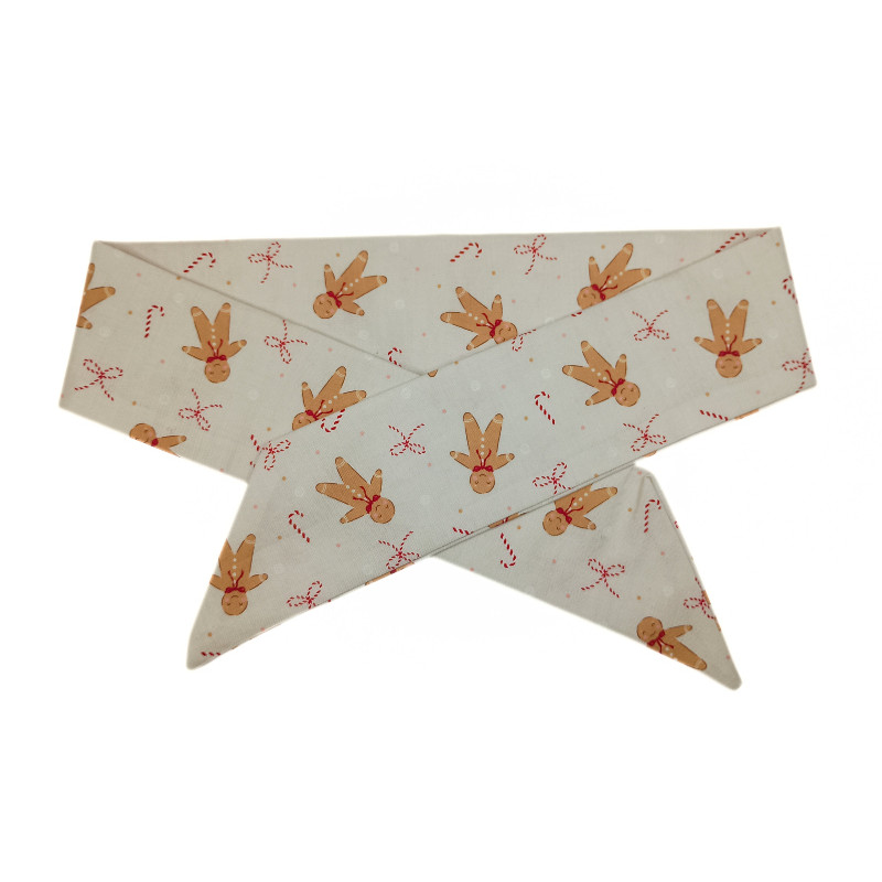 Christmas Gingerbread, Candy Canes & Bows Self Tie Headband