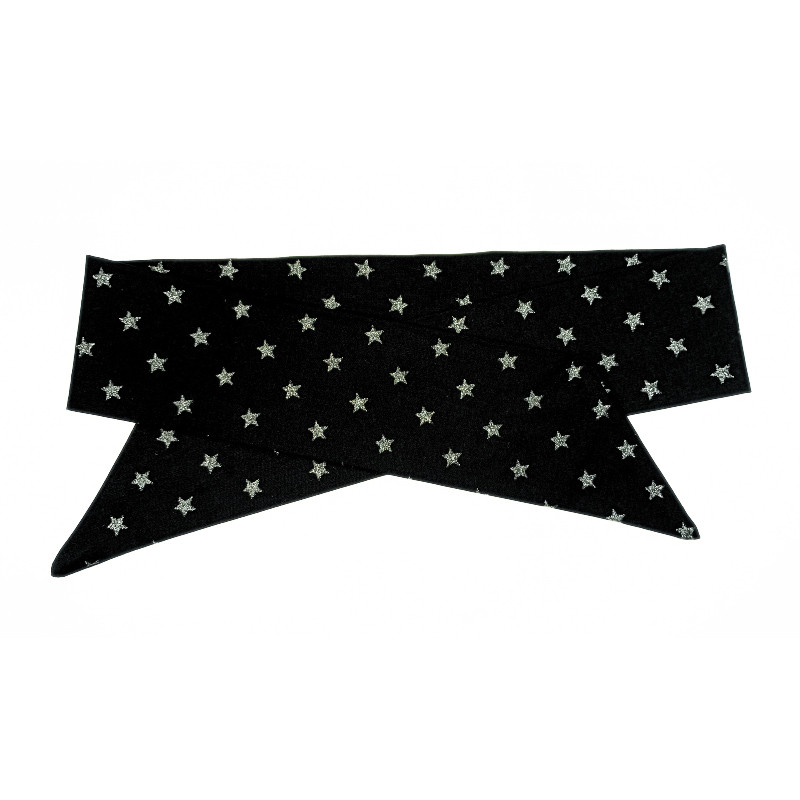 Black & Silver Stars Self Tie Headband