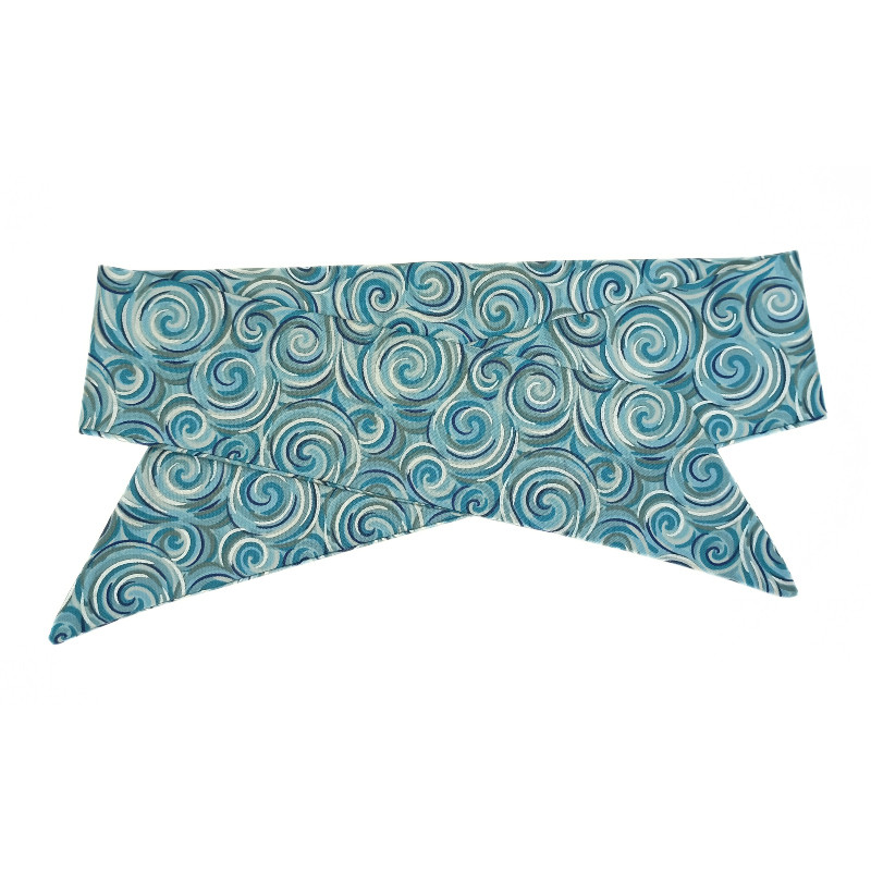 Blue & Silver Swirl Self Tie Headband
