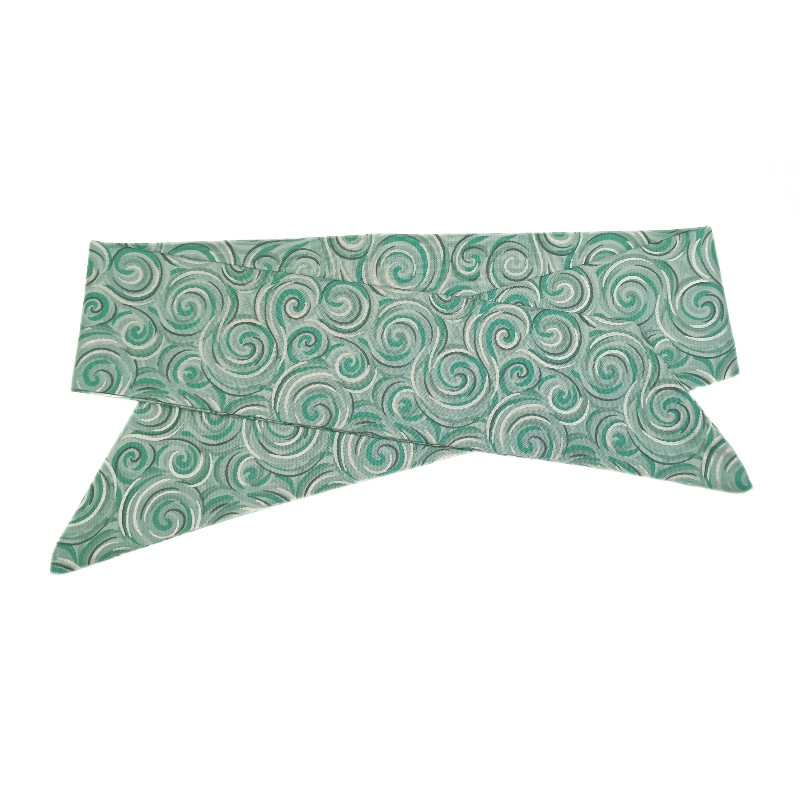 Green & Silver Swirl Self Tie Headband