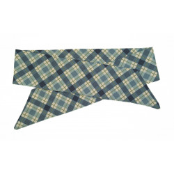Christmas Highland Blue & Green Check Self Tie Headband