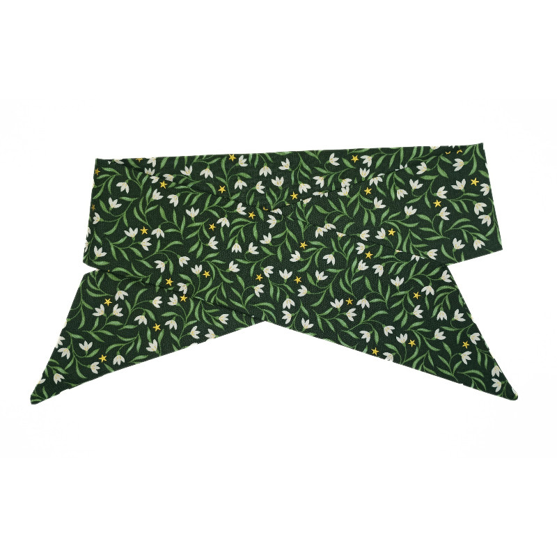 Green Snowdrops Self Tie Headband