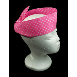 Pink Polka Dot Self Tie Headband