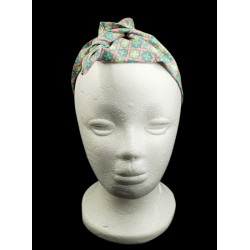 Teal & Pink Floral Self Tie Headband