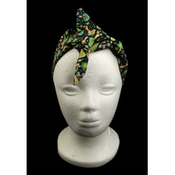 Green Mushroom Self Tie Headband