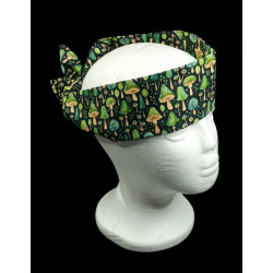 Green Mushroom Self Tie Headband