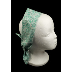 Green & Silver Swirl Self Tie Headband