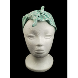 Green & Silver Swirl Self Tie Headband