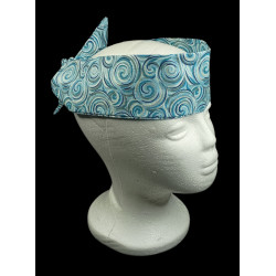 Blue & Silver Swirl Self Tie Headband