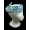 Blue & Silver Swirl Self Tie Headband