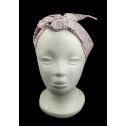 Lilac & Silver Swirl Self Tie Headband