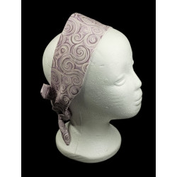 Lilac & Silver Swirl Self Tie Headband