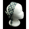 Christmas Highland Blue & Green Check Self Tie Headband