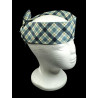 Christmas Highland Blue & Green Check Self Tie Headband