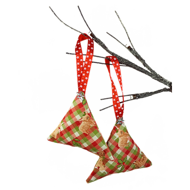Christmas Scented Tree Decorations - Highland Cow Check