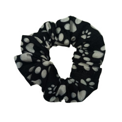 Black & White Paw Print Mini Scrunchie