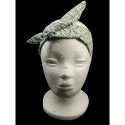 Teal Wishbone Floral Self Tie Headband