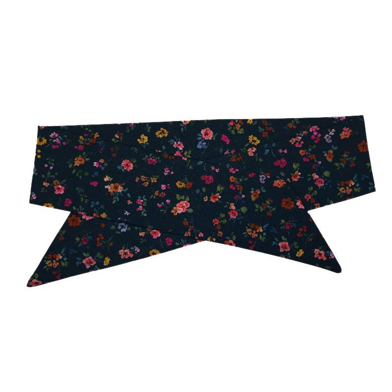 Midnight Meadow Floral Self Tie Headband