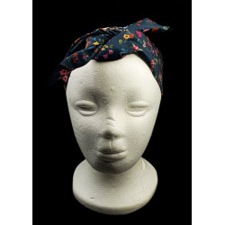 Midnight Meadow Floral Self Tie Headband
