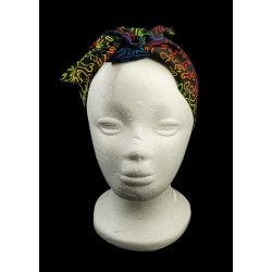 Black Rainbow Cockadoodle Self Tie Headband