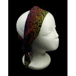 Black Rainbow Cockadoodle Self Tie Headband