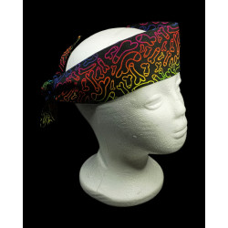 Black Rainbow Cockadoodle Self Tie Headband