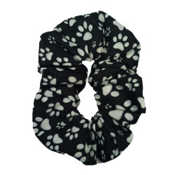 Black & White Paw Print Scrunchie