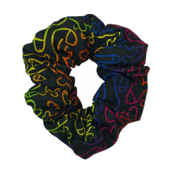 Black Rainbow Cockadoodle Scrunchie