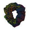 Black Rainbow Cockadoodle Scrunchie