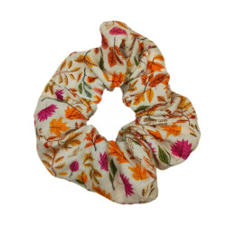 Corduroy Autumn Leaves Scrunchie