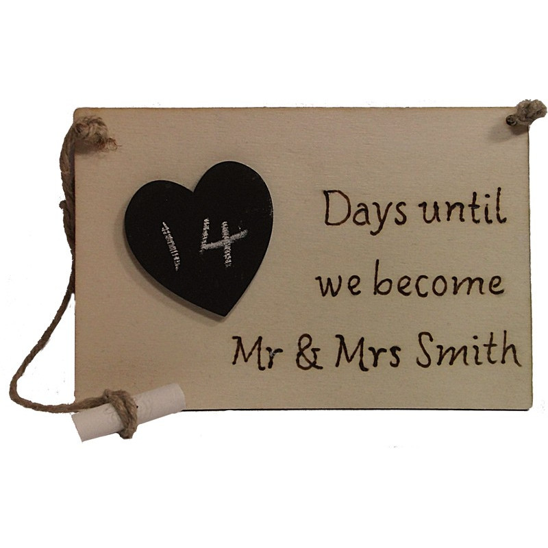 Personalised Wedding Countdown Plaque