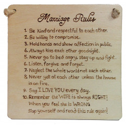 Marriage Rules Plaque