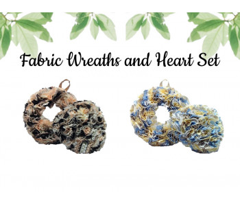 Fabric Wreath and Heart Set